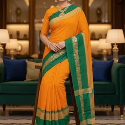 all about you Woven Design Zari Pure Silk Handloom Kanjeevaram Saree image 3