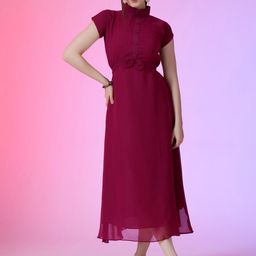 Krunal Raiyani Women Georgette Fit & Flare Midi Dress-picture-24