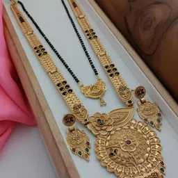 niva fashion Gold-Plated Brass Necklace & Earrings-picture-4