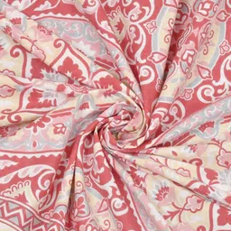 MAFATLAL Pink & Grey Floral 144 TC King Bedsheet with 2 Pillow Covers image 3