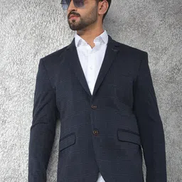 Crimsoune Club Checked Notched Lapel Long Sleeves Single Breasted Blazer-picture-15