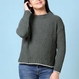 V-Mart Girls Cotton Round Neck Long Sleeves Pullover Sweater-image-47