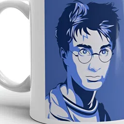 Mr UVD White & Blue Graphic Printed Ceramic Glossy Mug 350 ml-picture-34