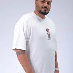 hardsoda by the indian garage co HARDSODA Men Plus Size Graphic Printed Round Neck Cotton Relaxed Fit T-shirt image 4