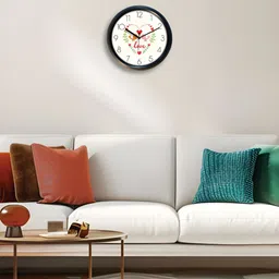 Aura White & Blue Printed Contemporary Wall Clock image 4