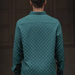 Powerlook Men Spread Collar Textured Casual Shirt image 4