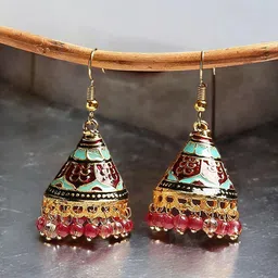 OOMPH Floral Jhumkas Earrings-picture-35