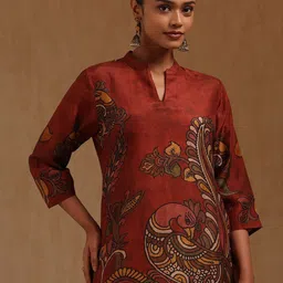 Soch Women Mandarin Collar Kalamkari Printed Tunic-picture-27