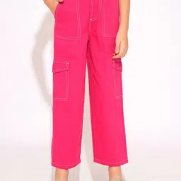 Vero Moda Girls Straight Fit High-Rise Cargos Trousers-picture-27