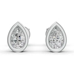 Forever Jewels 14K White Gold Plated Sterling Silver 1Ct Pear-Cut Moissanite Studs-picture-36