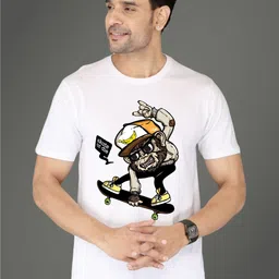 NOBLE HUSTLE Graphic Round Neck Short Sleeves Printed T-shirt-picture-14