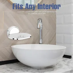 GLOXY Silver Toned 2 Piece Stainless Steel Soap Dish image 2