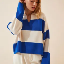 Happiness istanbul Women Striped Pullover-picture-22