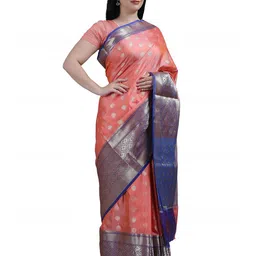 Garden Vareli Ethnic Motifs Woven Design Zari Saree image 4