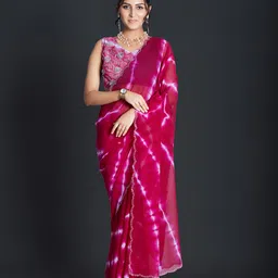 A.V.M Prints Tie and Dye Embelished Beads and Stones Saree-image-95