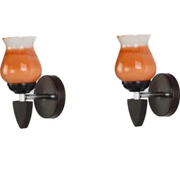 1ST TIME Set Of 4 Orange Glass Wall Lamp image 5