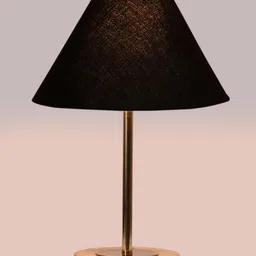 Devansh Black Wood Contemporary Frusturical Shaped Table Lamp image 5