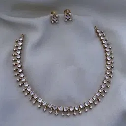 FANCY KF Gold-Plated American Diamond Jewellery Set-picture-25