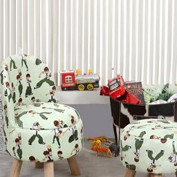 Shadowkart 2 Piece Green Wooden Mudda Pouffe Ottoman-picture-11