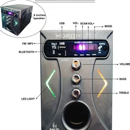 world voice GREY NANO XL 160 W Bluetooth Home Audio Speaker image 2