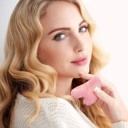 pinkcity creation Gua Sha Massage Tool for Scraping Facial and Body Skin Massage made of Rose Quartz Stone for Acupressure Scrapper Gua Sha Facial Tools image 4