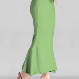 Veehaus Pista_lightgreen_Saree shapewear with slit Lycra Blend Petticoat image 4