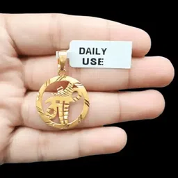kaayra Circle shape Mother Love MAA Design Pendant Gold-plated Brass Pendant Set-picture-22