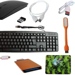 ANJO Combo 9 in 1 Pack Wired USB Standard Multi-device Keyboard Compatible with Desktop, Laptop, Mac Easy to Use,Plug and Play,Quick, Comfy Durable body-picture-18