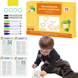 indiwarrior Reusable Writing Practice Drawing Book, Connecting Dots Magic Copybook for Kids-picture-44
