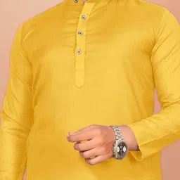 houseofcommon Men Solid Pure Cotton Straight Kurta image 5