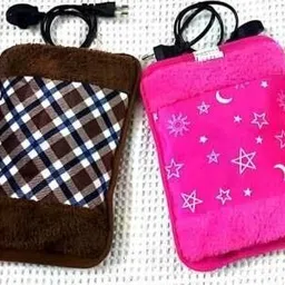 oreance 2 Pack Combo of Cordless Electric Velvet Pocket Electric 1 L Hot Water Bag Electric Velvet Pocket Heat Gel Pad 1 L Hot Water Bag-picture-22