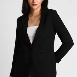 allen solly Women Solid Single Breasted Casual Blazer-picture-27