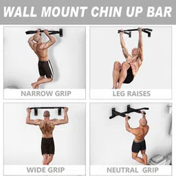 lioner Wall Mounted Pull Up Bar/Chin Up Bar(Black) for Home GYM Chin-up Bar image 5