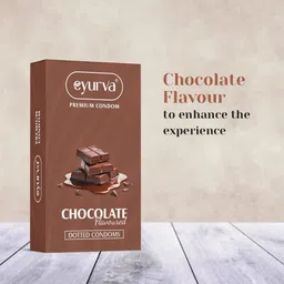eyurva Dotted Chocolate Flavour Condoms 10 Pcs. Condom image 4