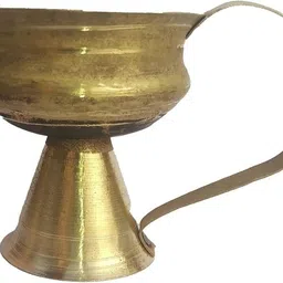 srijan Dhunuchi Dhup Dani All Pooja Used Handmade Brass products Brass Dhup Holder Gold image 3