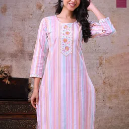 Auzanoor Collection Women Ethnic Motifs Embroidered Flared Sleeves Kurta-image-3