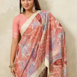 100 Dreams Women Abstract Printed Solid Festive Saree-picture-44
