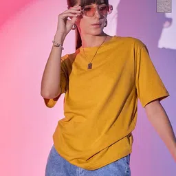 BUY NEW TREND Women Pack of 2 Solid Round Neck Cotton Oversized T-shirts-picture-24