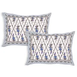 JEEVAT White Floral 220 TC King Bedsheet with 2 Pillow Covers image 3