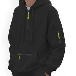 StyleCast x Revolte Men Solid Hooded Long Sleeves Pullover Sweatshirt image 4