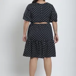 thkgrlz Polka Dot Print Puff Sleeve Fit & Flare Dress image 5