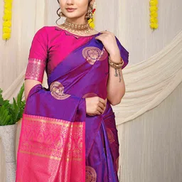 amirat Woven Design Zari Pure Silk Banarasi Saree image 3