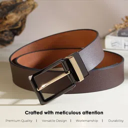LOOPA Men Textured Leather Formal Belt image 5