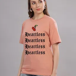 FALTU.CO Women Printed Drop-Shoulder Sleeves Pure Cotton T-shirt image 5