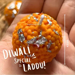 Euphoria Gifts Silver Toned & Orange 6 Pieces Laddu Shaped Scented Candles image 3