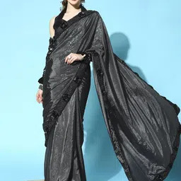 KAVINDI Floral Pure Silk Saree-image-22