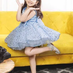 The Lush Affair Girls Embellished Print Net Fit & Flare Maxi Dress image 2