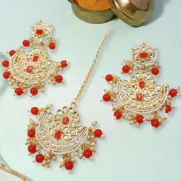 OOMPH Kundan Stones Studded & Beaded Jewellery Set-image-64