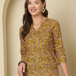 Anouk Print Mandarin Collar Cotton Top image 1