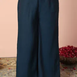 BAESD Girls Embroidered Halter Neck Chanderi Top With Palazzos image 5